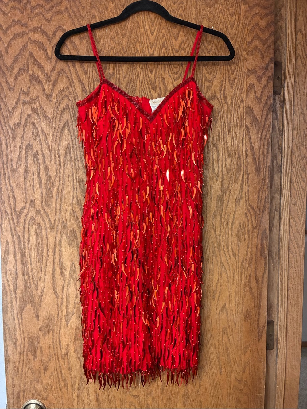 Vintage chili pepper silk beaded Cocktail Dress - Women